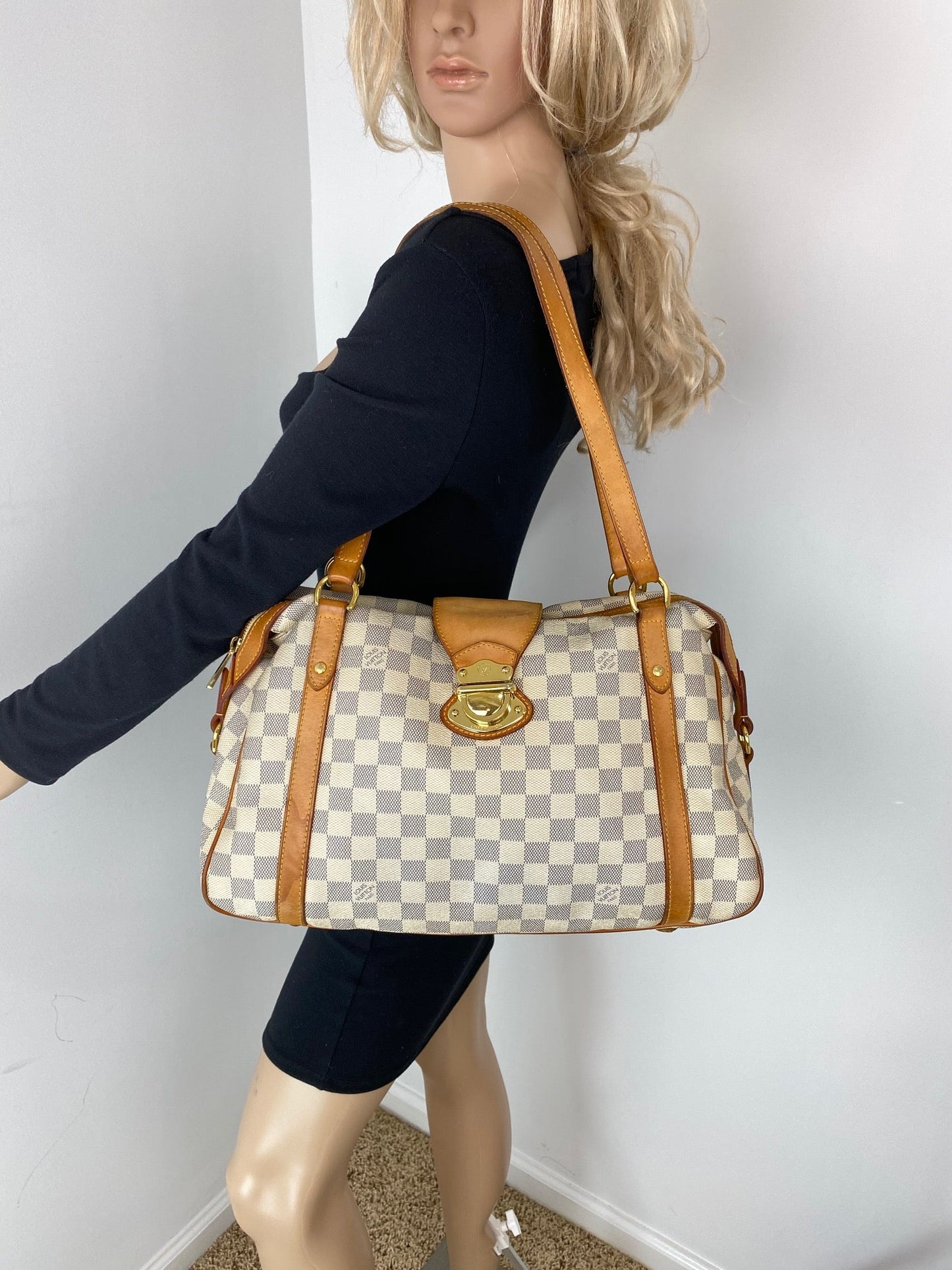 LOUIS VUITTON Stresa PM Shoulder Hand Bag Damier Azur Canvas N42220