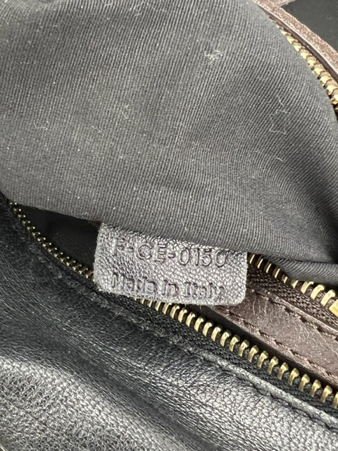 Celine Black Leather Handle Bag Vintage Briefcase messenger Bag