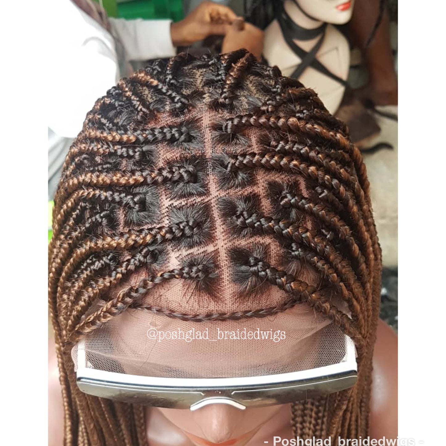 Knotless Braid Wig, Dark Honey Blond, Swiss Full Lace, Glueless - Helen