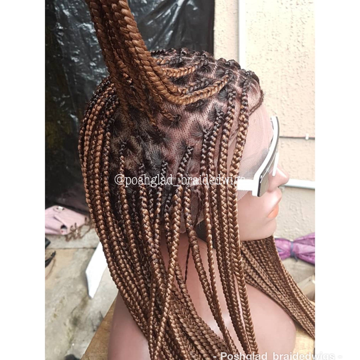 Knotless Braid Wig, Dark Honey Blond, Swiss Full Lace, Glueless - Helen