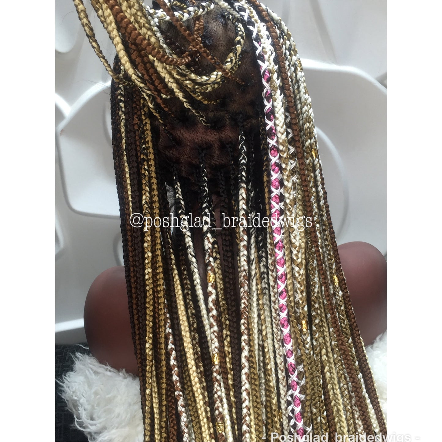 Shade Knotless Braid Wig - Multi Colors Swiss Full Lace