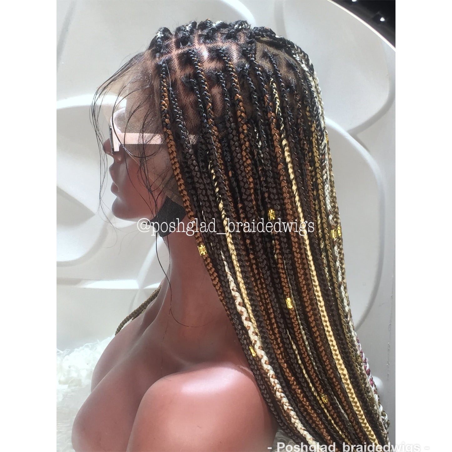 Shade Knotless Braid Wig - Multi Colors Swiss Full Lace