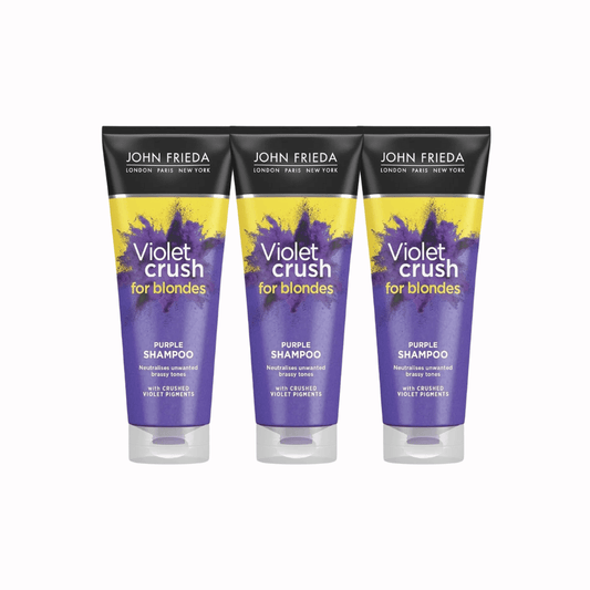 John Frieda Violet Crush Violet Extract Purple Shampoo for Blonde Hair 250ml 3 Pack