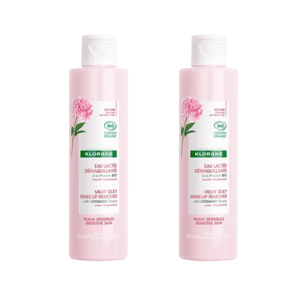 Klorane Lait Démaquillant Soyeux Peaux Sensibles à l'Extrait de Pivoine Bio 200 ml - Lot de 2