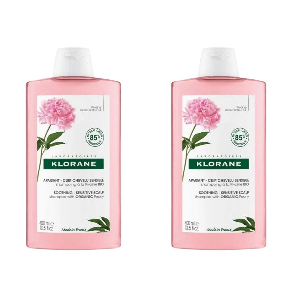 Klorane Organic Peony Refreshing Shampoo 400 ml -2 Pack