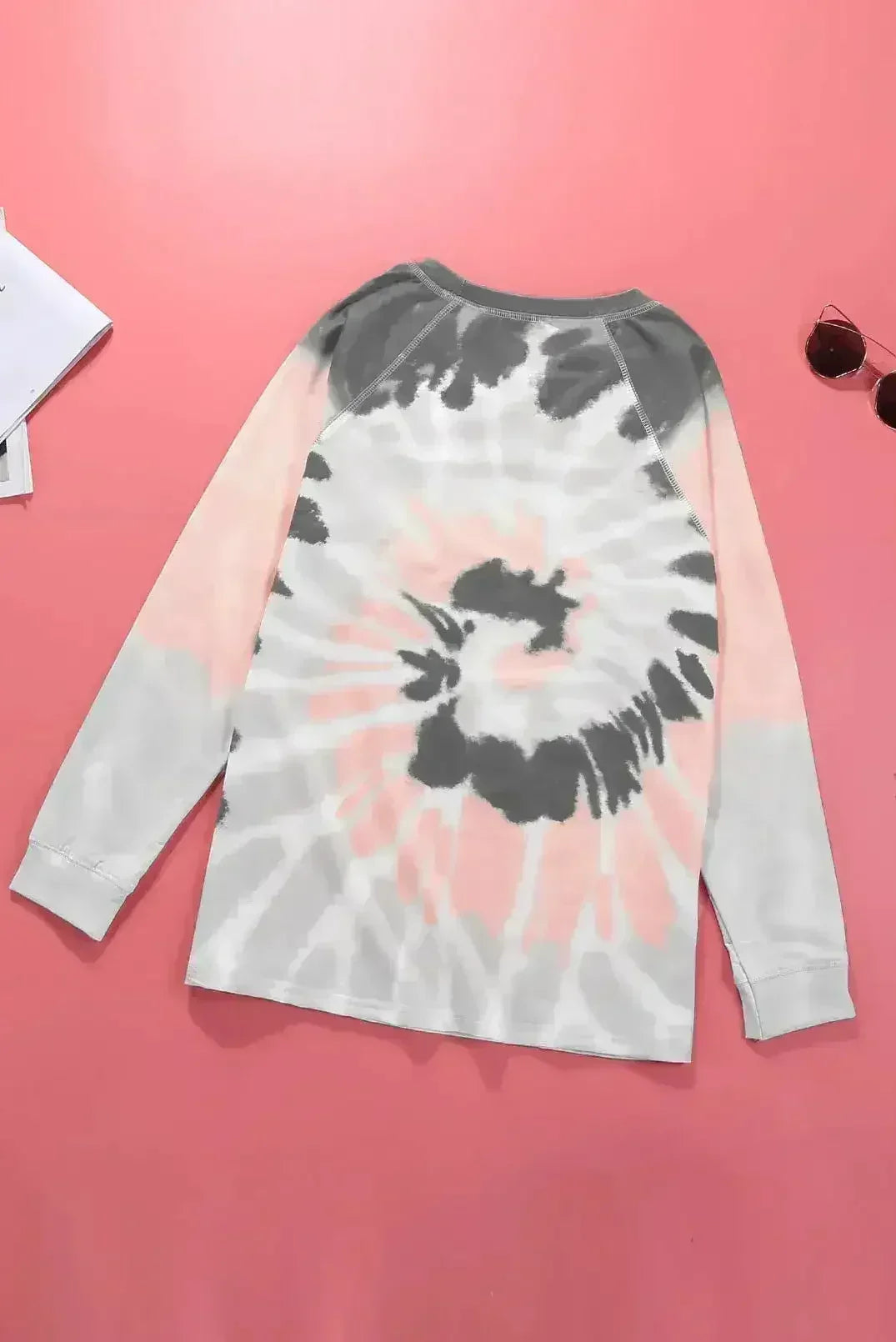 Multicolor Ombre Tie Dye Loose Casual Sweatshirt