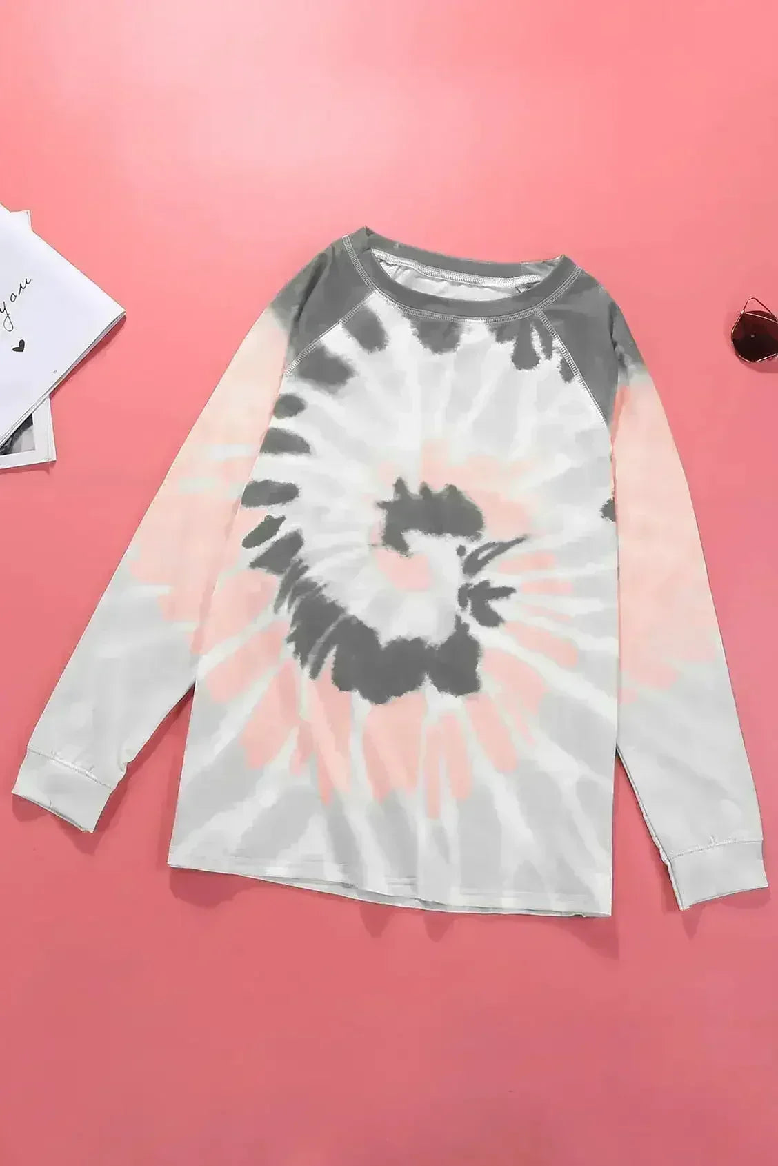 Multicolor Ombre Tie Dye Loose Casual Sweatshirt