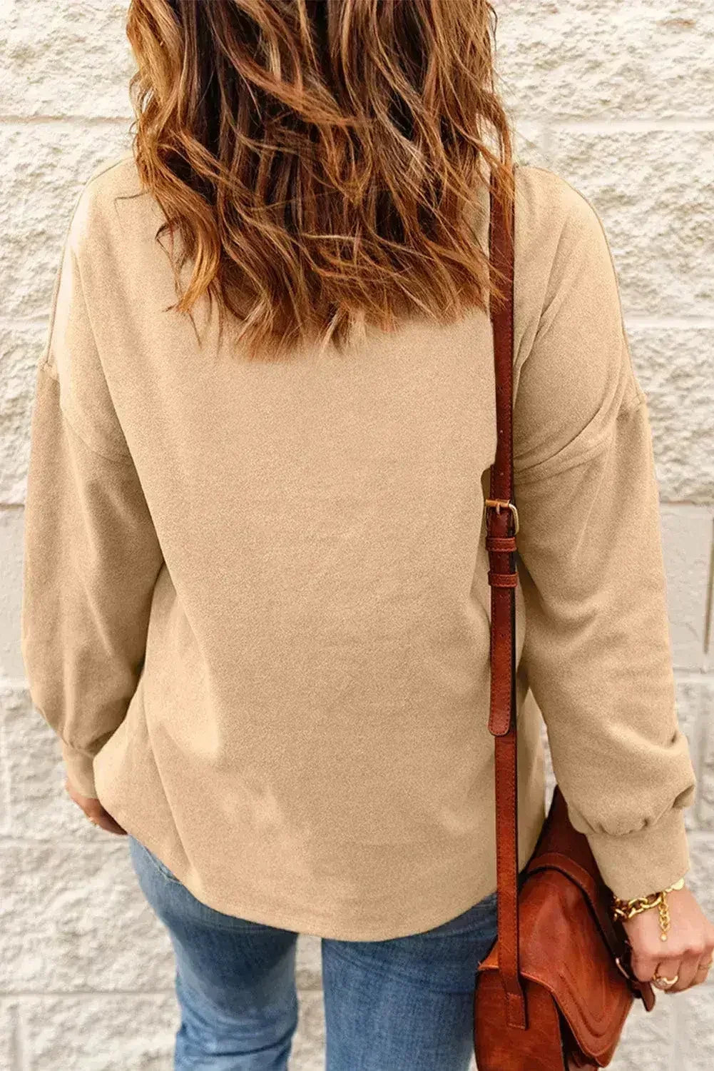Apricot Cozy Cowl Neck Pullover Sweatshirt | Stylish