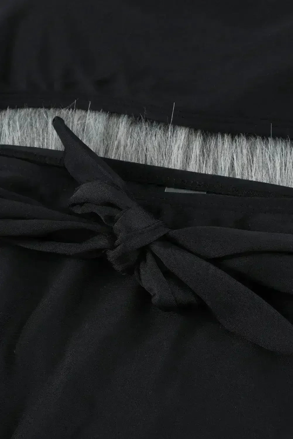 Black Bubble Sleeves Square Neck High Waist Bikini