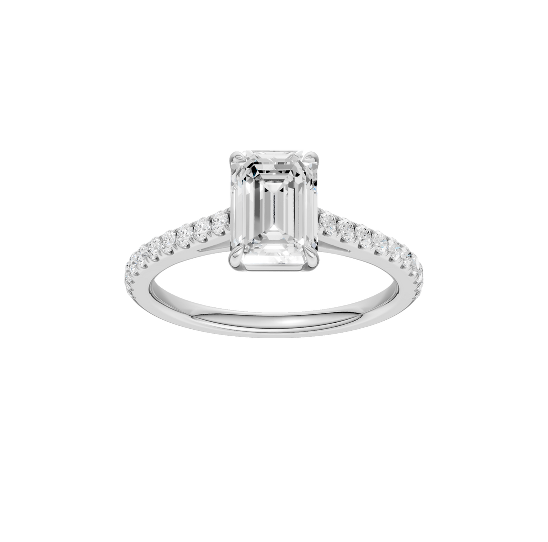 1.25ct Emerald Certified Solitaire Lab Diamond Ring