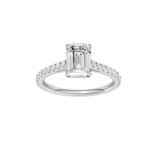 1.25ct Emerald Certified Solitaire Lab Diamond Ring