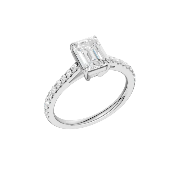 1.25ct Emerald Certified Solitaire Lab Diamond Ring