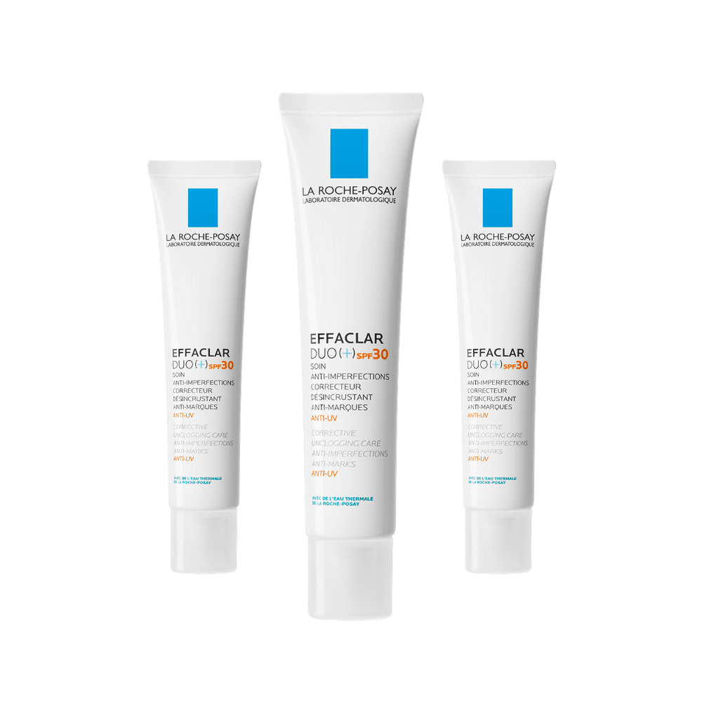 La Roche-Posay Effaclar Duo + Crème SPF 30 40 ml, lot de 3