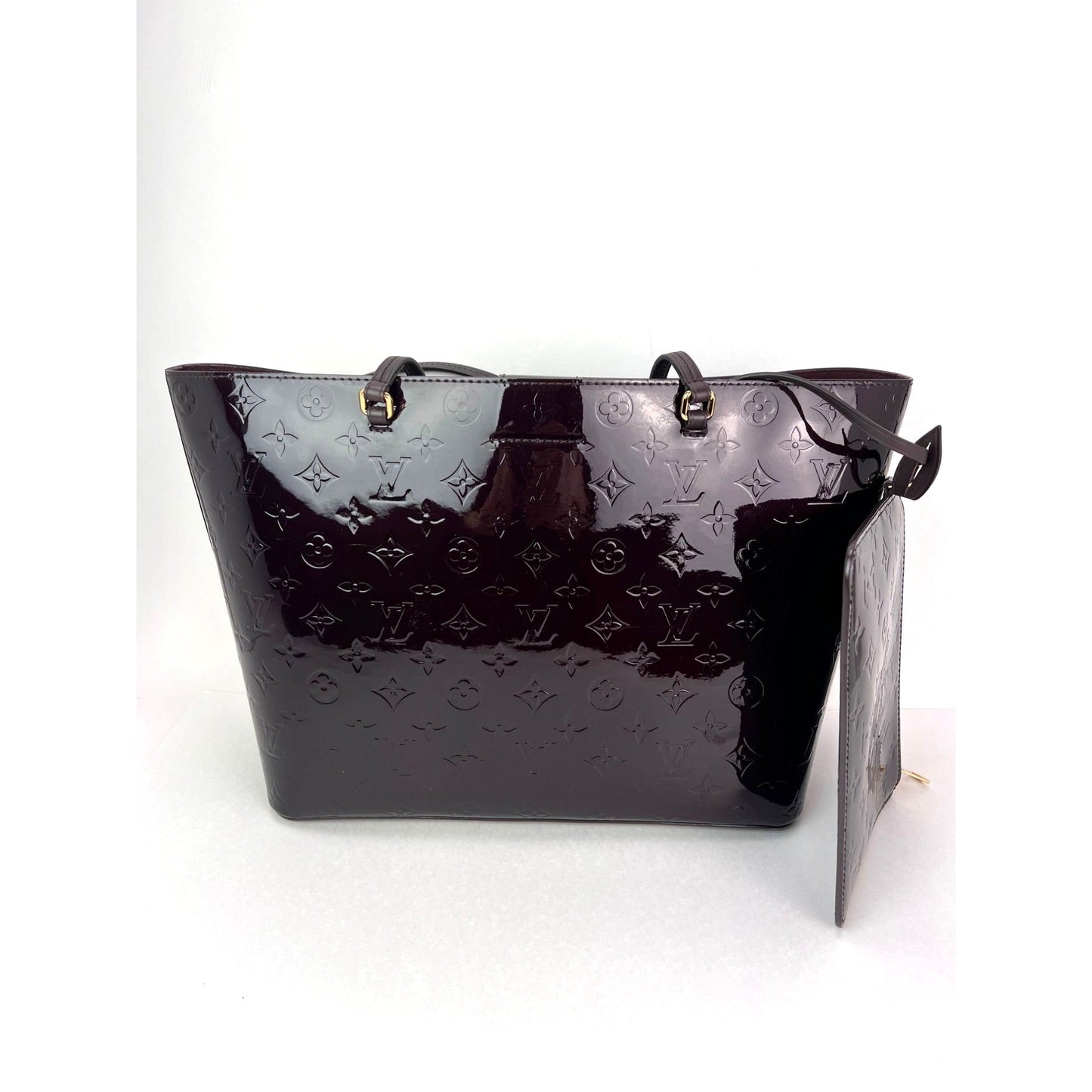 Louis Vuitton Vernis Long Beach MM Amarante Tote and Pouch Bag