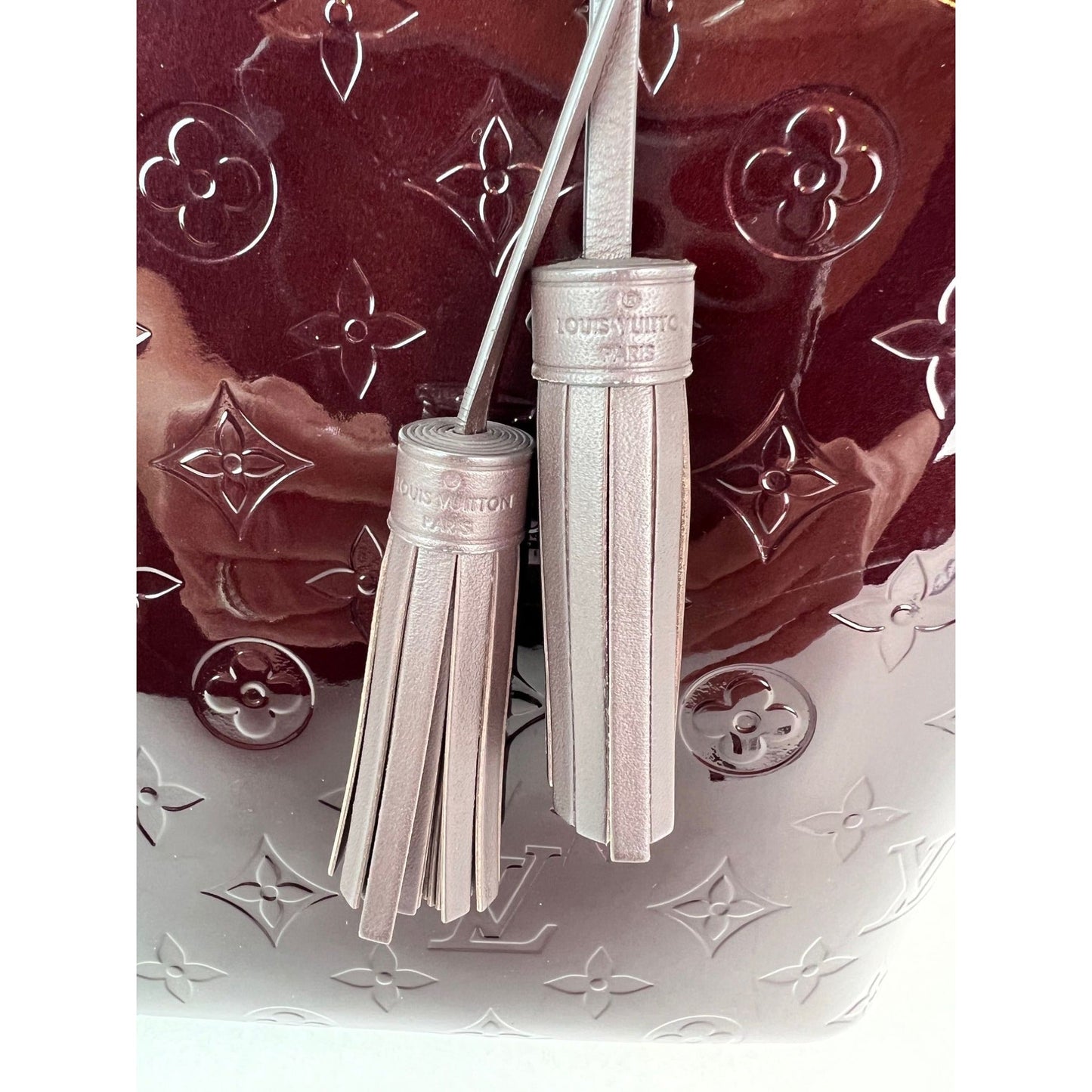 Louis Vuitton Vernis Long Beach MM Amarante Tote and Pouch Bag