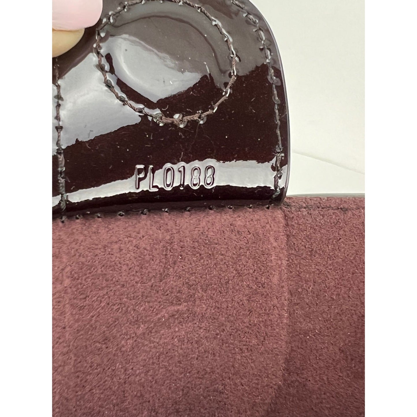 Louis Vuitton Vernis Long Beach MM Amarante Tote and Pouch Bag