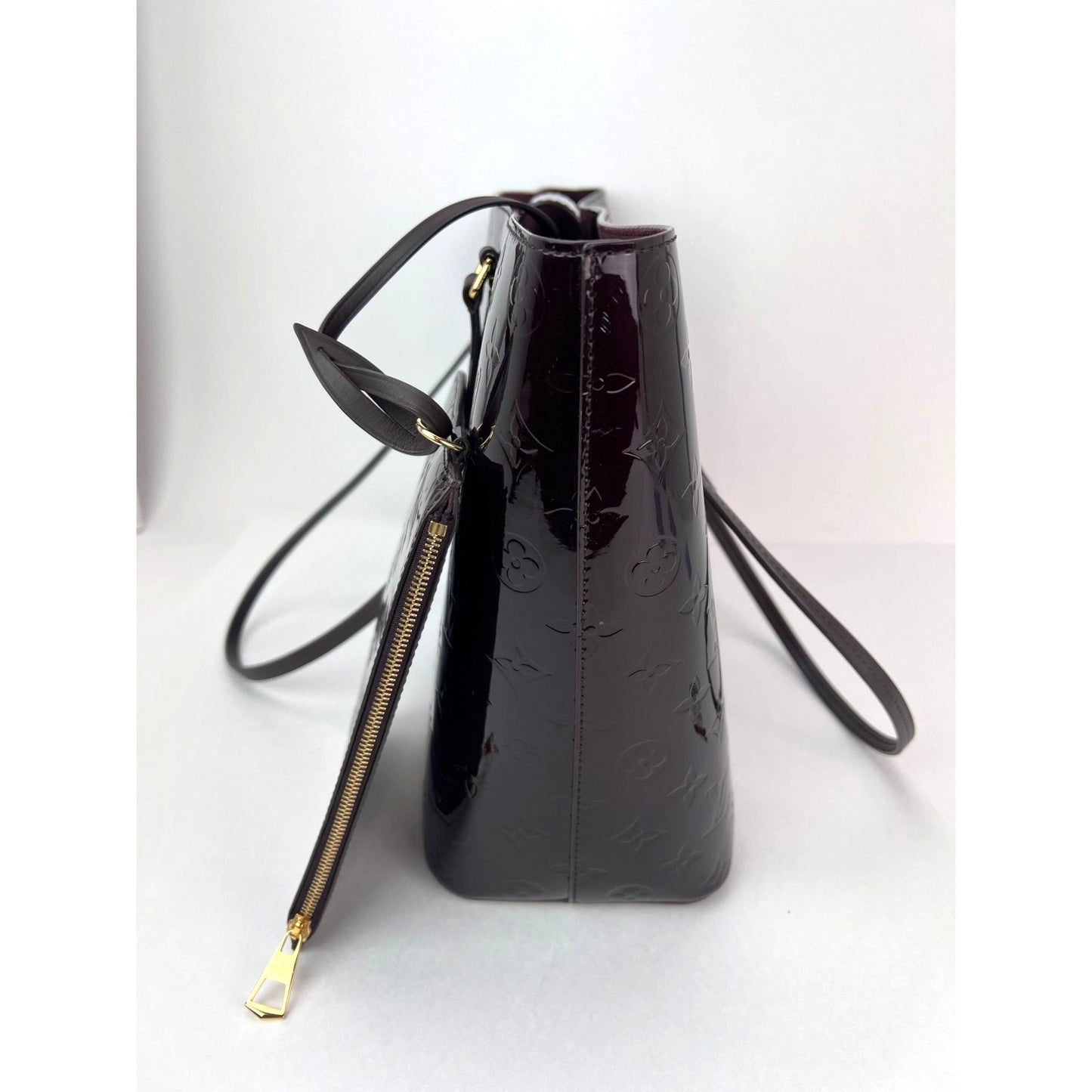 Louis Vuitton Vernis Long Beach MM Amarante Tote and Pouch Bag