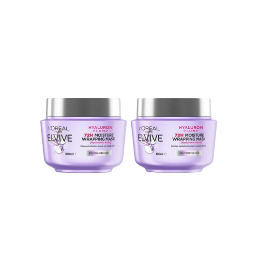 Loreal Elseve Hydra [Hyaluronic] 72 Hour Moisture Plumping Mask 300 ml 2 Pack