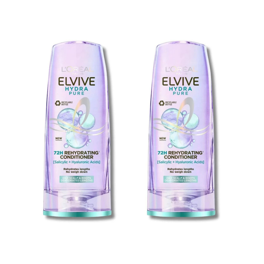 Loreal Elseve Hydra [Hyaluronic] Pure Salicylic Acid Anti-Oil Purifying Conditioner 250 ml 2 Pack