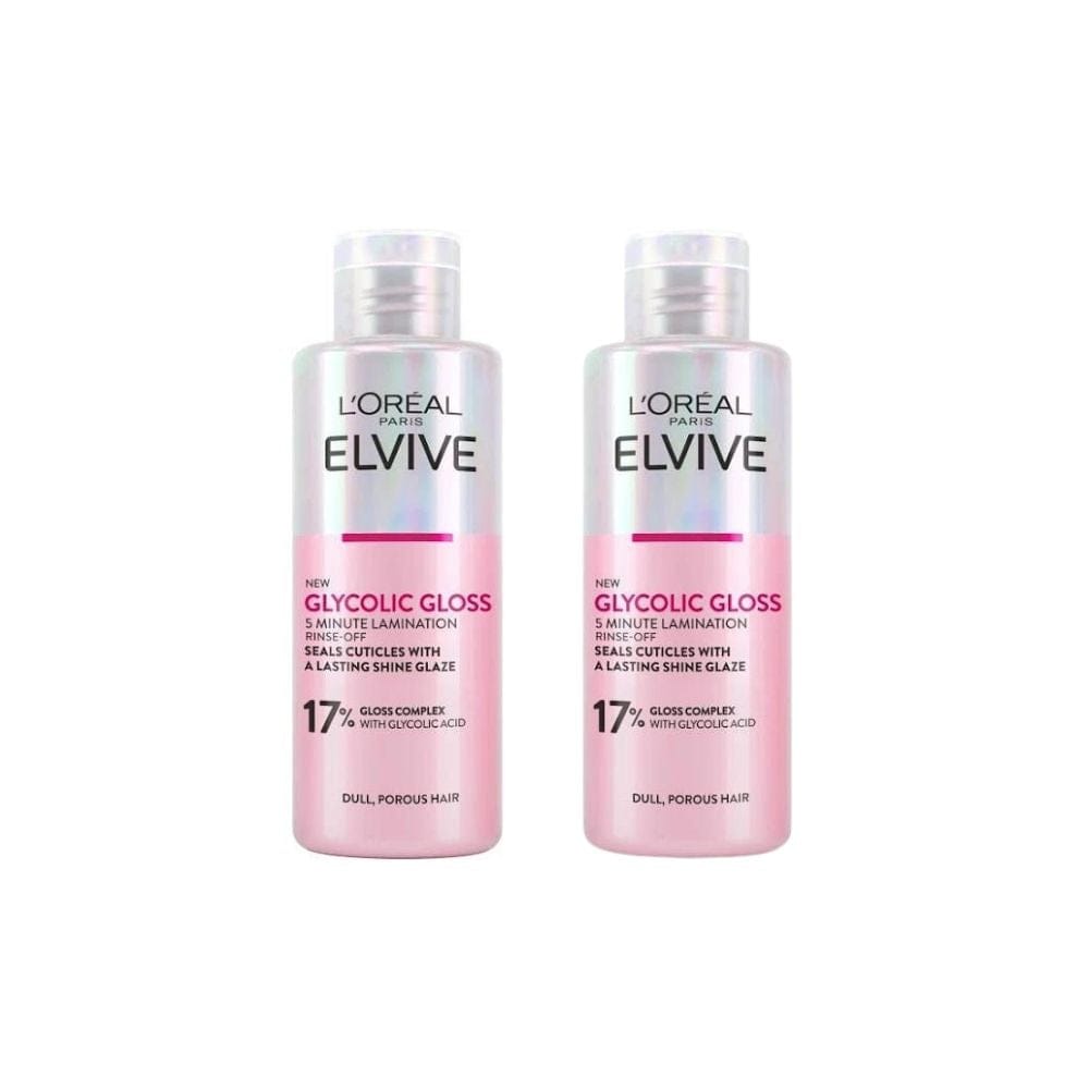 Loreal Glycolic Gloss Lamination That Seals Shine Into Hair Rinse-Off Treantment In 5 Minutes 200 ml 2 Pack