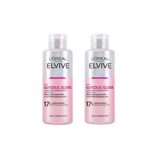 Loreal Glycolic Gloss Lamination That Seals Shine Into Hair Rinse-Off Treantment In 5 Minutes 200 ml 2 Pack