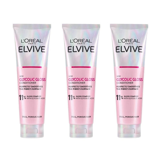 Loreal Glycolic Gloss Smoothing Conditioner For Perfect Shine 150 ml 3 Pack