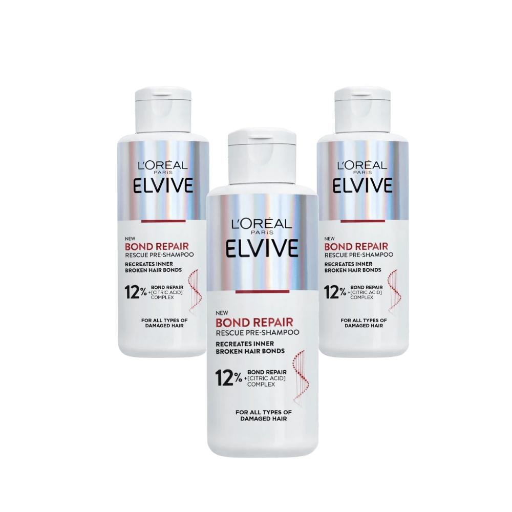 Loreal Paris Elseve Bond Repair Shampoo Treatment 200 ml -3 Pack