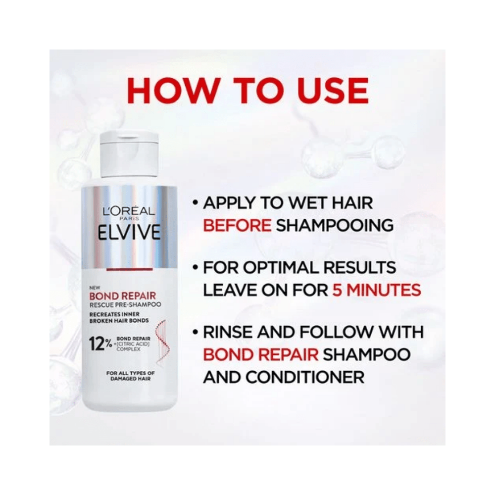 Loreal Paris Elseve Bond Repair Shampoo Treatment 200 ml - 2 Pack