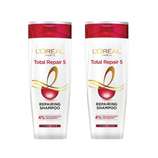 L'Oréal Paris Elseve Complete Repair 5 Shampooing Soin Structurel Cheveux Abîmés 300 ml Lot de 2
