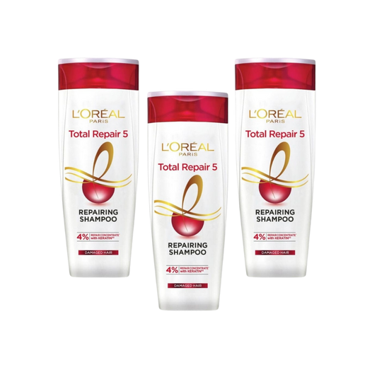 Loreal Paris Elseve Complete Repair 5 Structuring Treatment Shampoo for Damaged Hair 300 ml 3 Pack