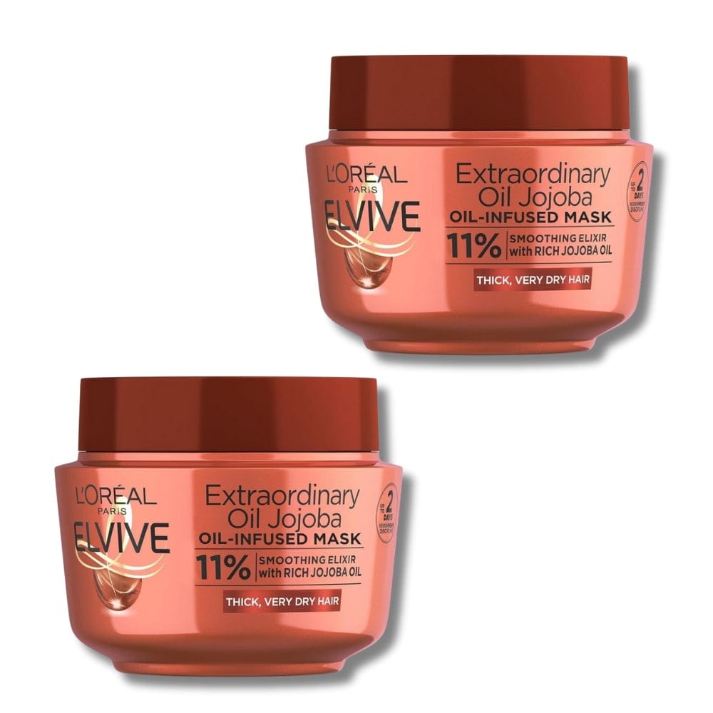 Lot de 2 masques nourrissants à l'huile miraculeuse Elseve de L'Oréal Paris, 300 ml