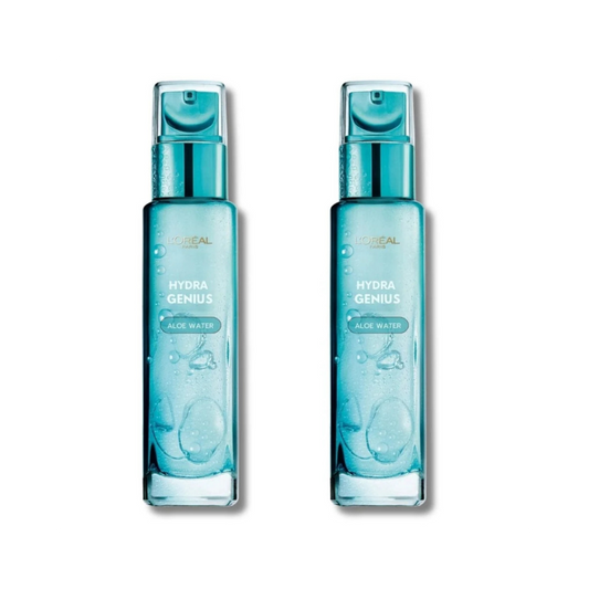 Hydra Genius de L'Oréal Paris, crème hydratante liquide à l'acide hyaluronique et à l'aloe vera pour peaux sèches à sensibles, 70 ml, lot de 2