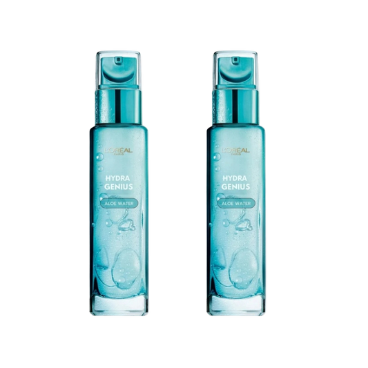 Hydra Genius de L'Oréal Paris, crème hydratante liquide à l'acide hyaluronique et à l'aloe vera pour peaux normales à mixtes, 70 ml, lot de 2
