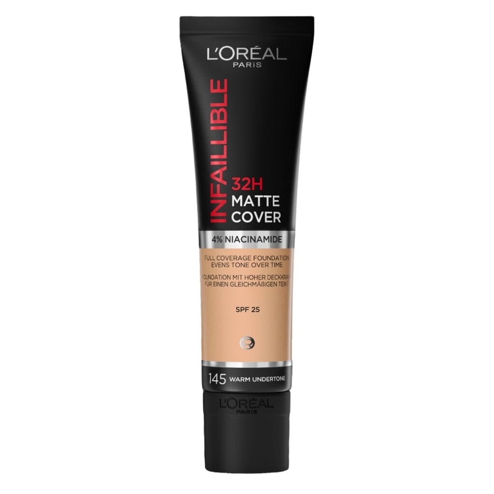 Loreal Paris Infaillible 32 H Matte Cover High Coverage Foundation 30 ml - 145 Warm Undertone