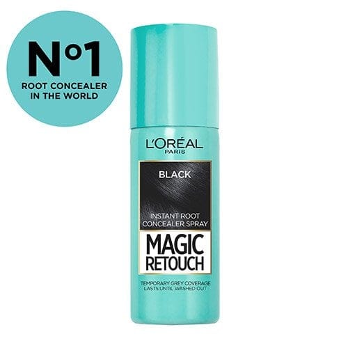 Loreal Paris Magic Retouch Black Temporary Instant Grey Root Concealer Spray 75ml -Black