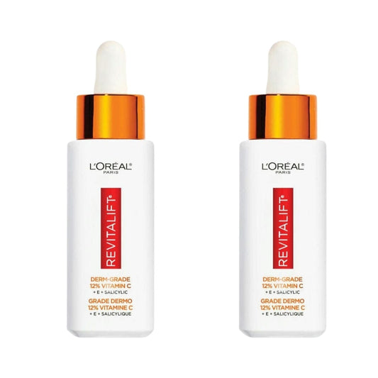 Lot de 2 sérums éclaircissants Loreal Paris Revitalift 12 % de vitamine C pure + E + acide salicylique