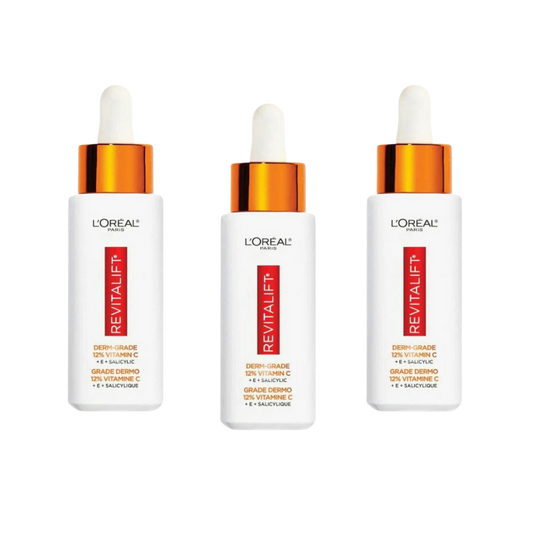 Loreal Paris Revitalift 12% Pure Vitamin C + E + Salicylic Acid Brightening Serum 3 Pack