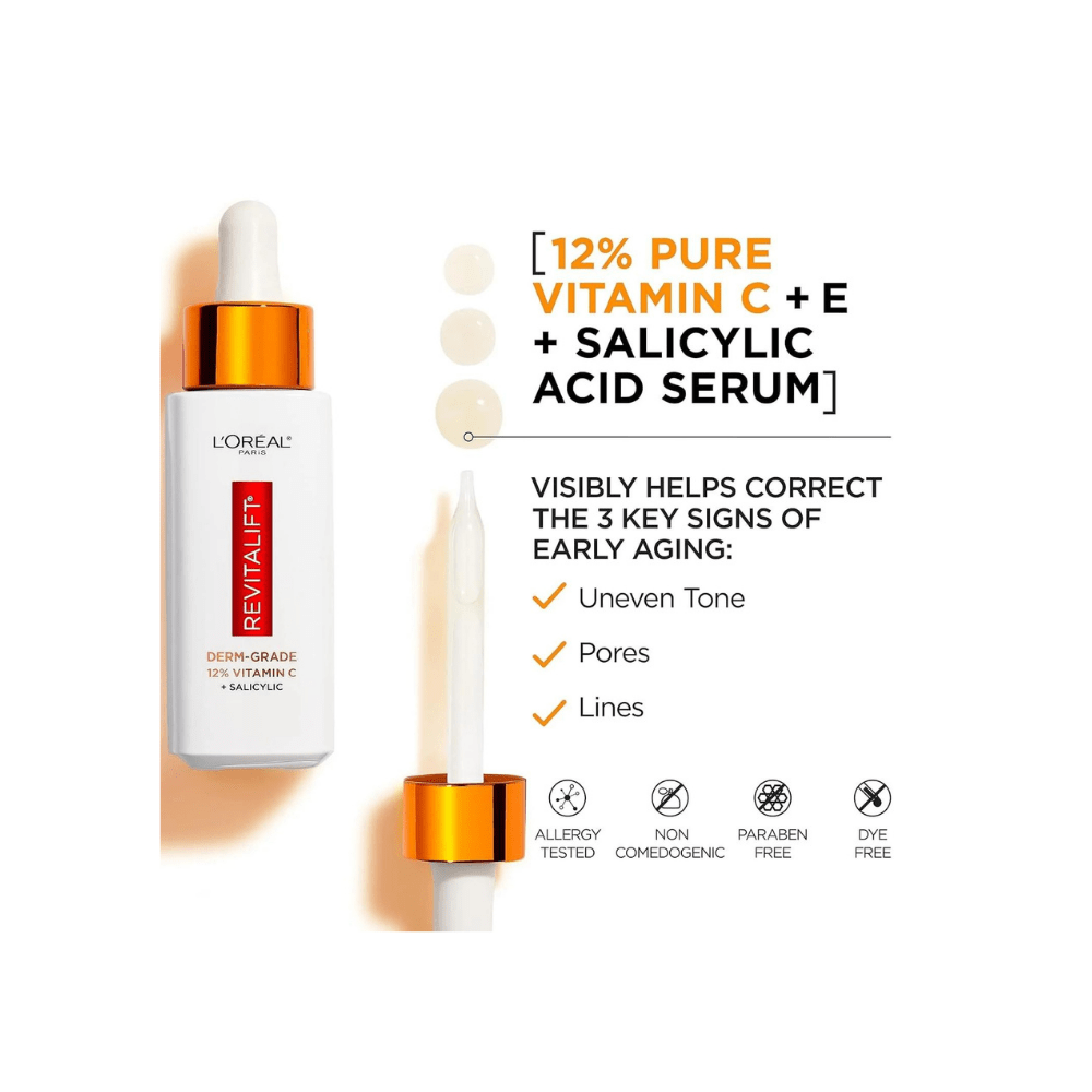 Loreal Paris Revitalift 12% Pure Vitamin C + E + Salicylic Acid Brightening Serum