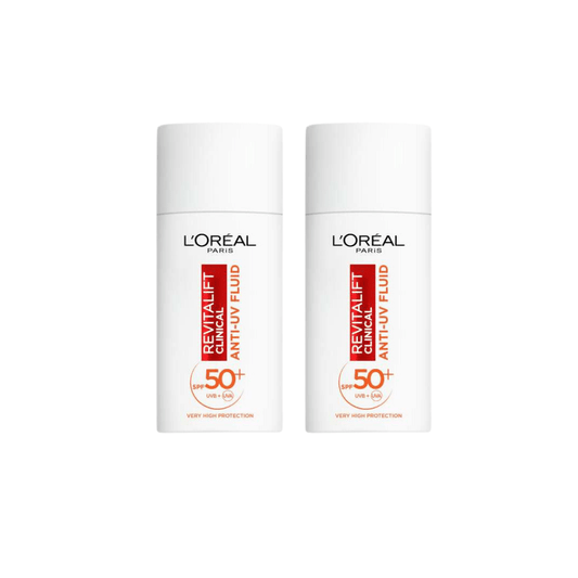 Loreal Paris Revitalift Clinical Spf 50+ Daily High UV Protection Face Sunscreen 50ml 2 Pack