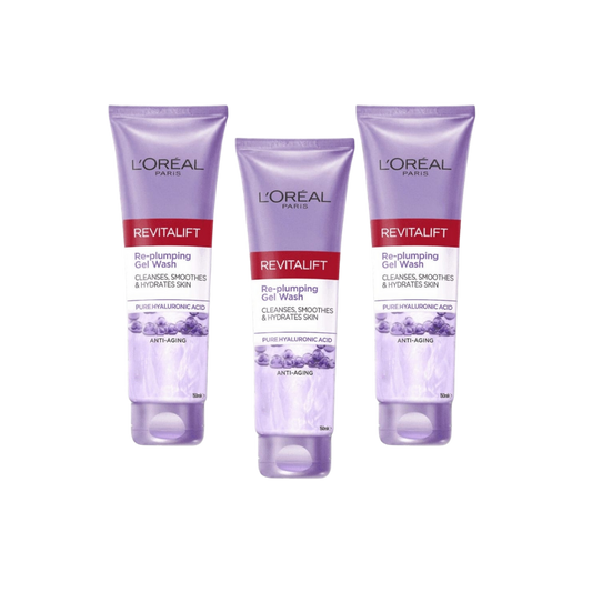 Loreal Paris Revitalift Filler Hyaluronic Acid Cleanser 150 ml 3 Pack