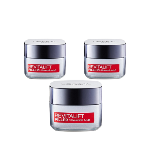 Loreal Paris Revitalift Hyaluronic Anti-Aging Day Filler Cream 50 ml 3 Pack