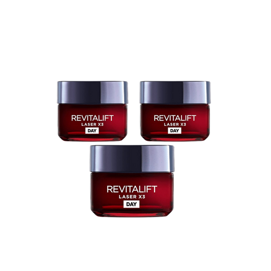 Loreal Paris Revitalift Laser X3 Deep Anti-Ageing Day Cream 50 ml 3 Pack