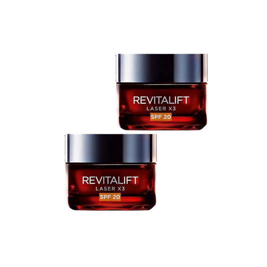 Loreal Paris Revitalift Laser X3 SPF20 Anti-Blemish and Wrinkle Cream 50 ml 2 Pack