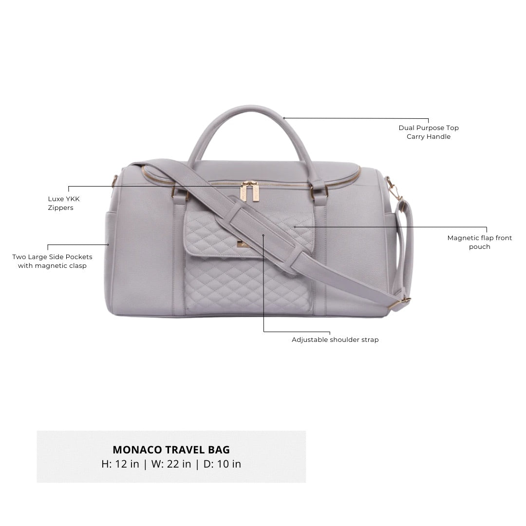 Monaco Travel Bag | Stone Grey