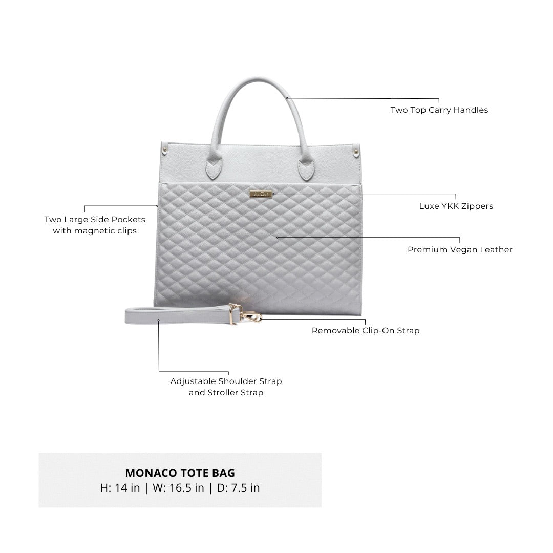 Monaco Tote Bag | Pearl White