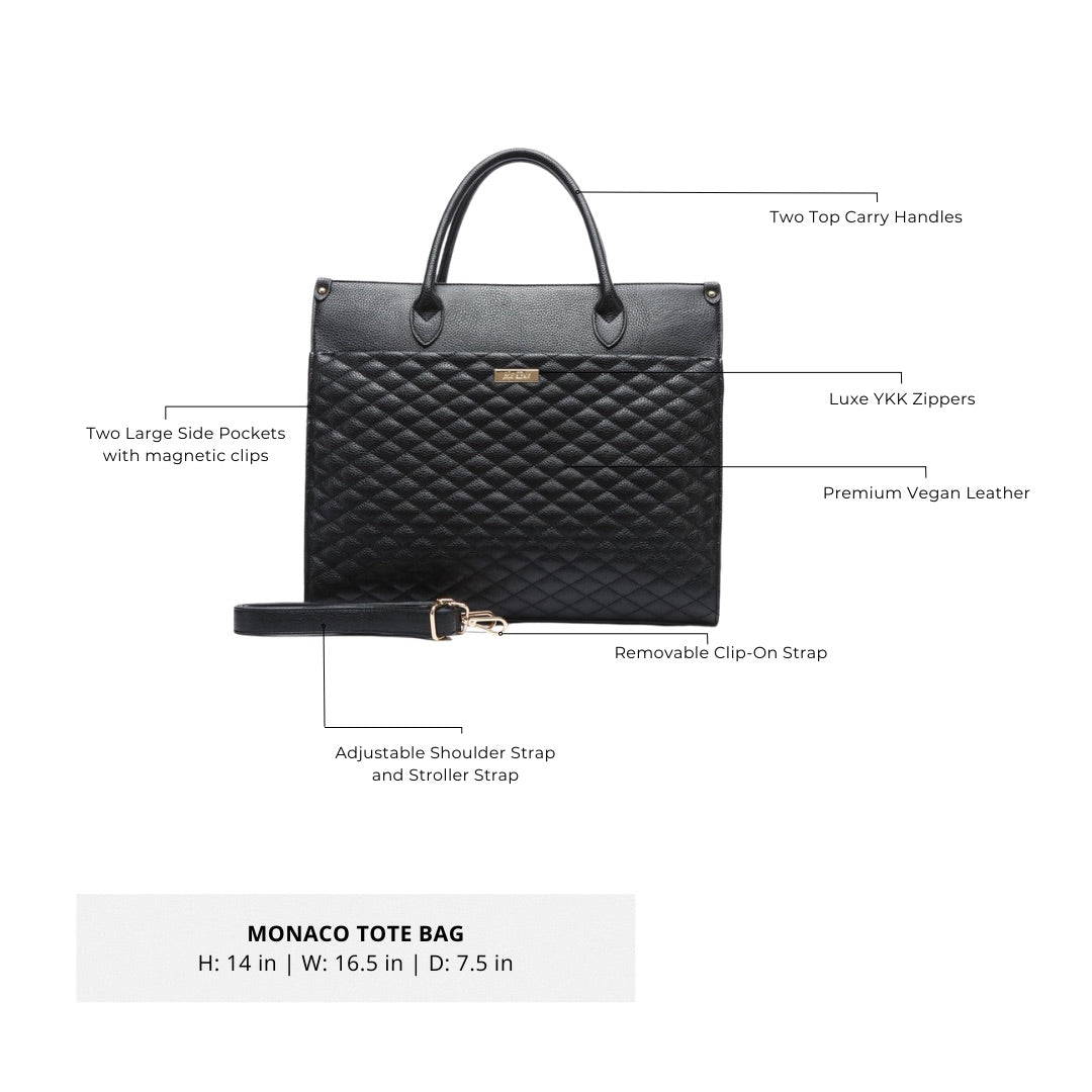 Monaco Tote Bag | Ebony Black