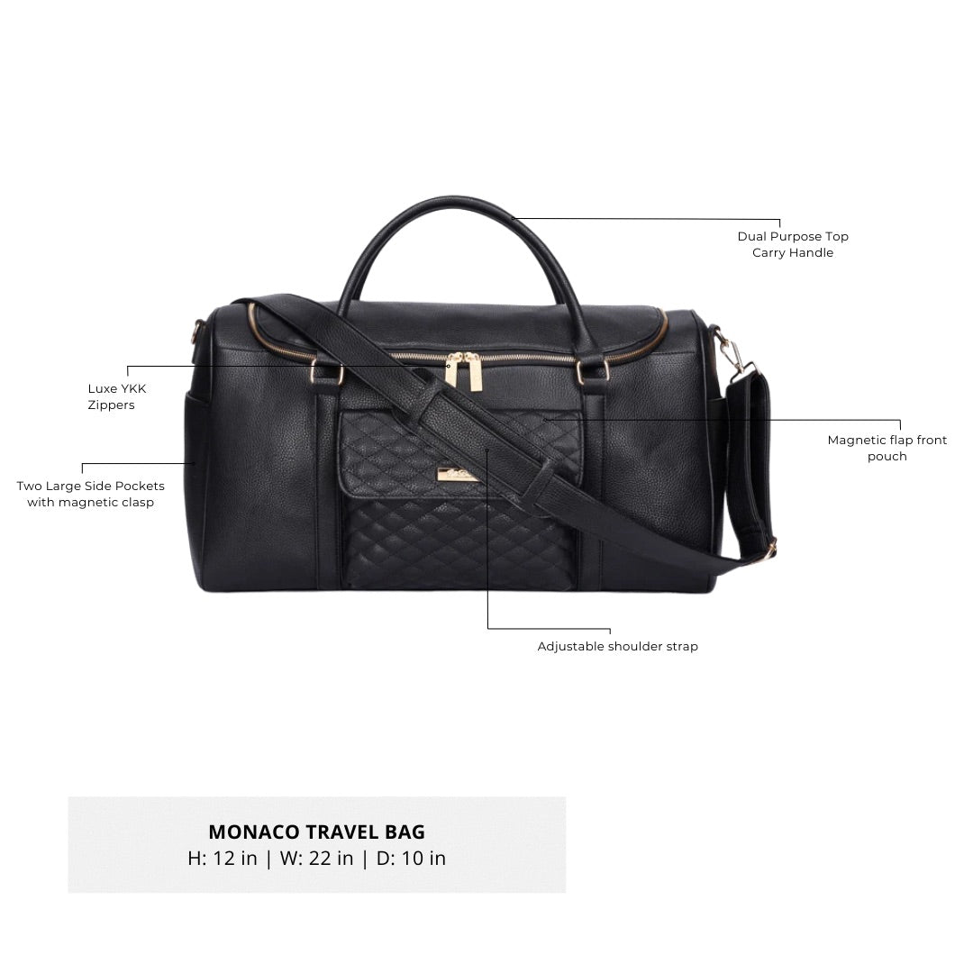 Monaco Travel Bag | Ebony Black