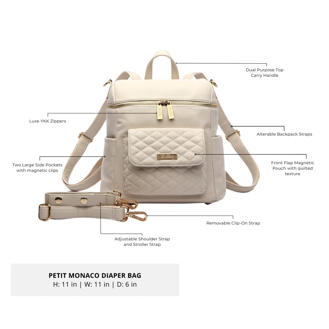 Petit Monaco Diaper Bag | Pearl White