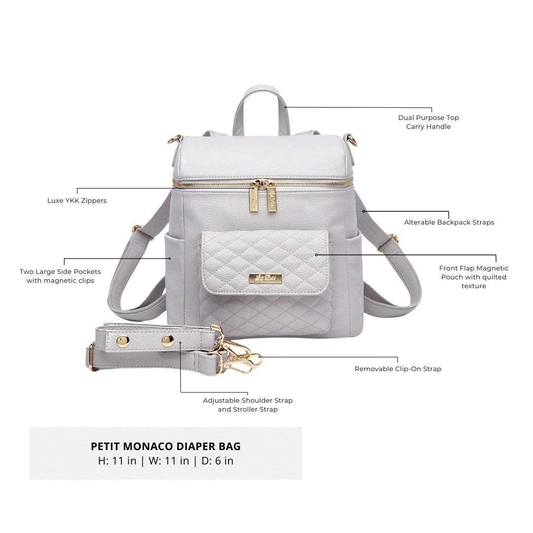 Petit Monaco Diaper Bag | Stone Grey