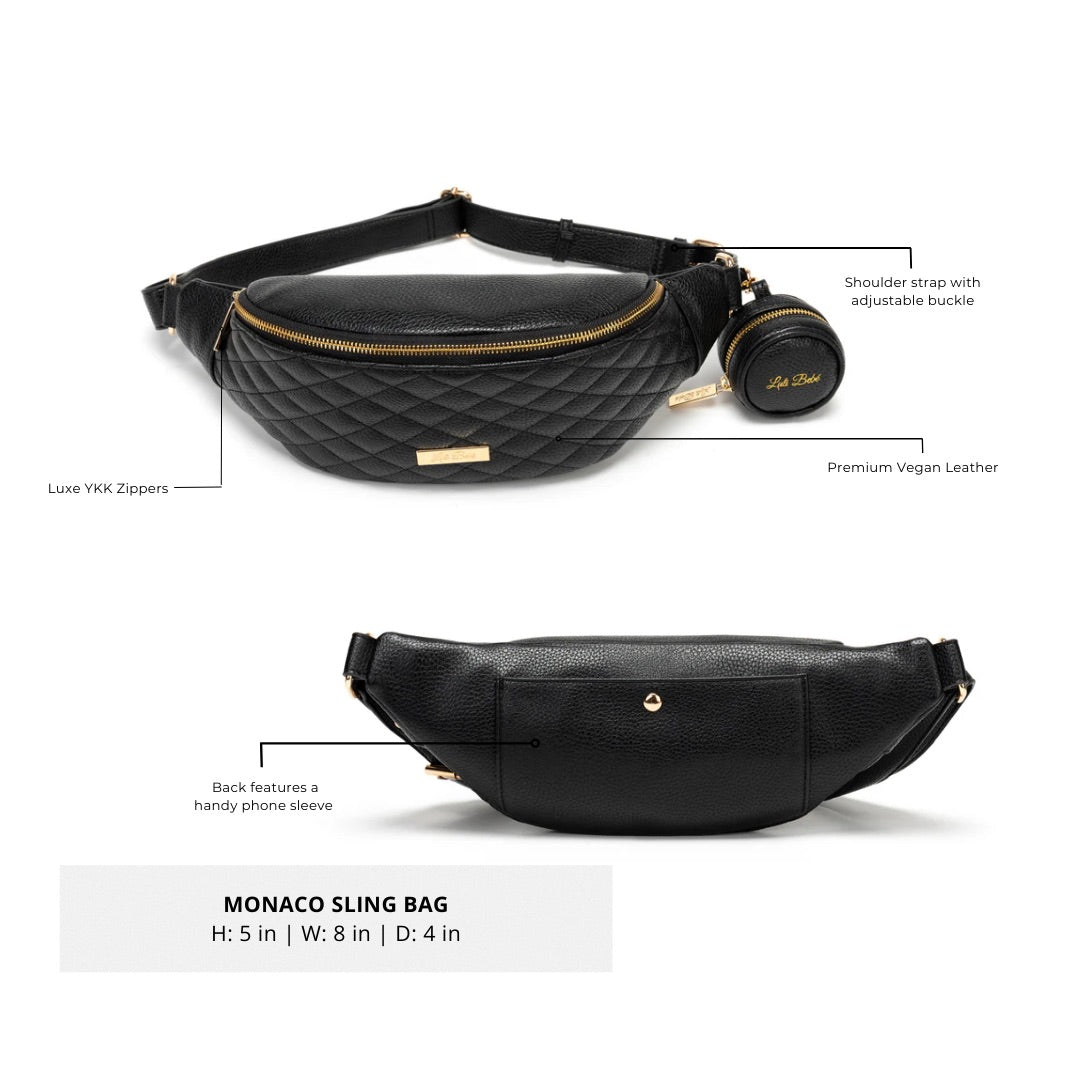 Monaco Sling Bag | Ebony Black